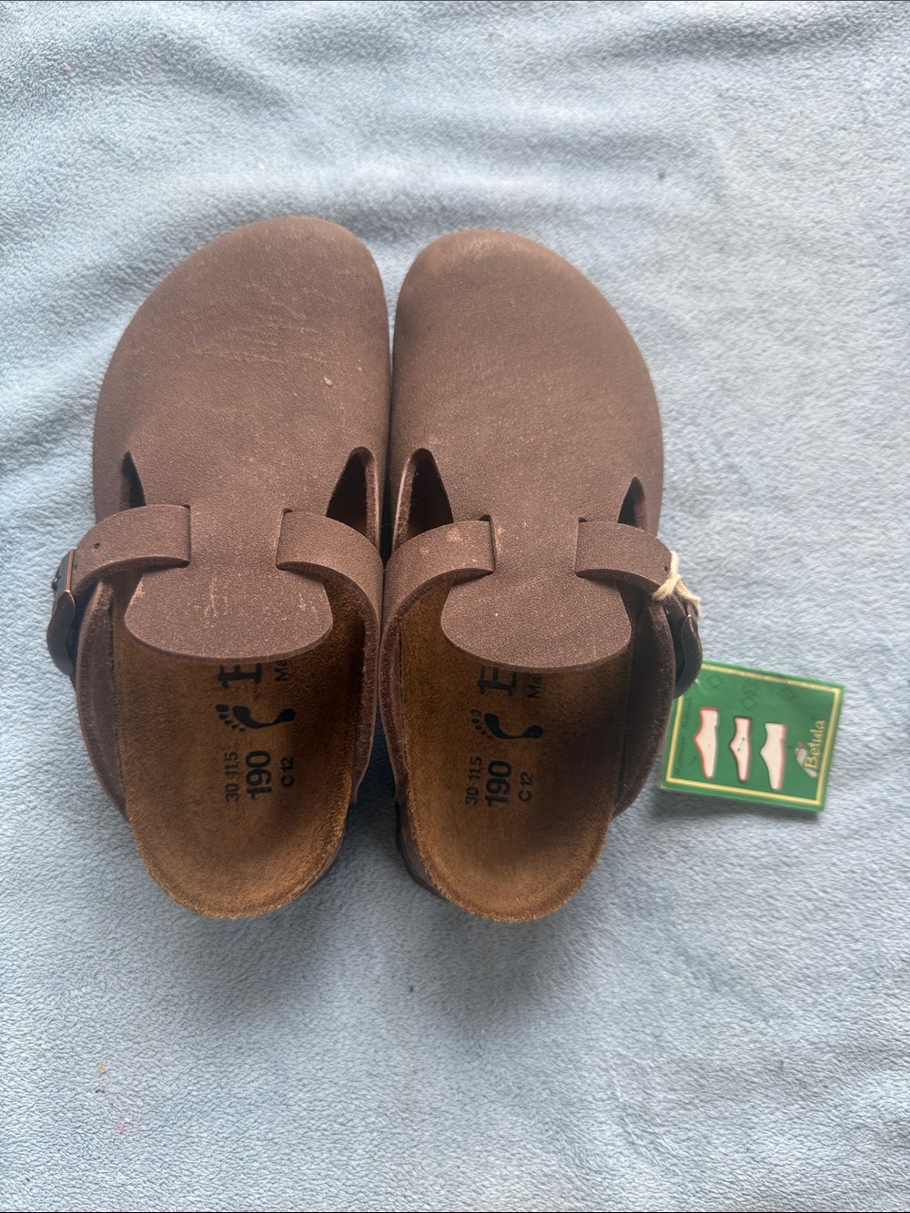 Birkenstock Kids Brown Suede-Style Adjustable Moccasin Clogs